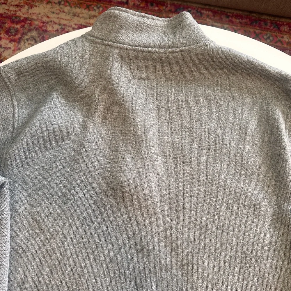 J. Crew Authentic Fleece Quarter Zip Pullover Sweater with Contrast Trim